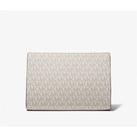 Michael Kors wristlet medium logo stripe zip pouch rose multi - Picture 3 of 9